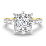 1 CT. Vintage Inspired Two-Tone Cushion Halo Moissanite Engagement Ring