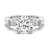 3 CT. Round Brilliant Solitaire Moissanite Engagement Ring With Accents