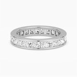 2.48 CT. Channel Set Princess Cut Moissanite Eternity Wedding Band