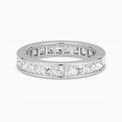 2.48 CT. Channel Set Princess Cut Moissanite Eternity Wedding Band
