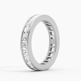 2.48 CT. Channel Set Princess Cut Moissanite Eternity Wedding Band