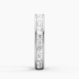 2.48 CT. Channel Set Princess Cut Moissanite Eternity Wedding Band