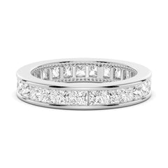 2.48 CT. Channel-Set Princess-Cut Moissanite Eternity Wedding Band - MSBLUE Jewelry