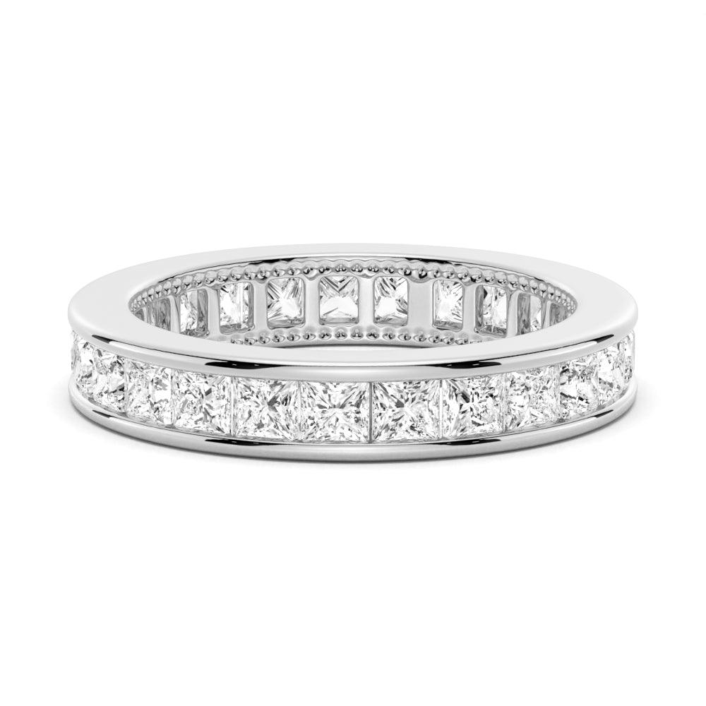 2.48 CT. Channel-Set Princess-Cut Moissanite Eternity Wedding Band - MSBLUE Jewelry