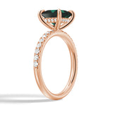 2 CT. Princess Cut Green Moissanite Engagement Ring With Hidden Halo in Rose Gold