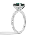 2 CT. Princess Cut Green Moissanite Engagement Ring With Hidden Halo