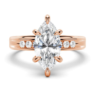 Marquise Moissanite Engagement Ring With Accents - MSBLUE Jewelry