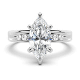 3 CT. Marquise Moissanite Engagement Ring With Accents
