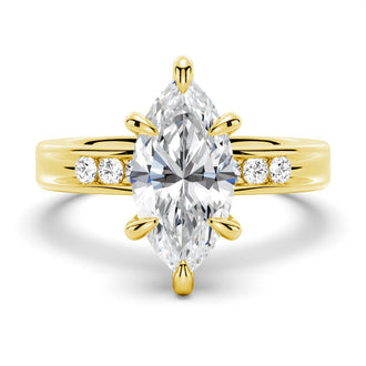 Marquise Moissanite Engagement Ring With Accents - MSBLUE Jewelry