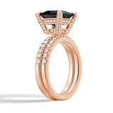 3 CT. Princess Cut Alexandrite Engagement Ring Set