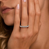 1.65 ctw Princess Cut Moissanite Half Eternity Band