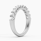 1.65 ctw Princess Cut Moissanite Half Eternity Band