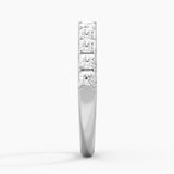 1.65 ctw Princess Cut Moissanite Half Eternity Band