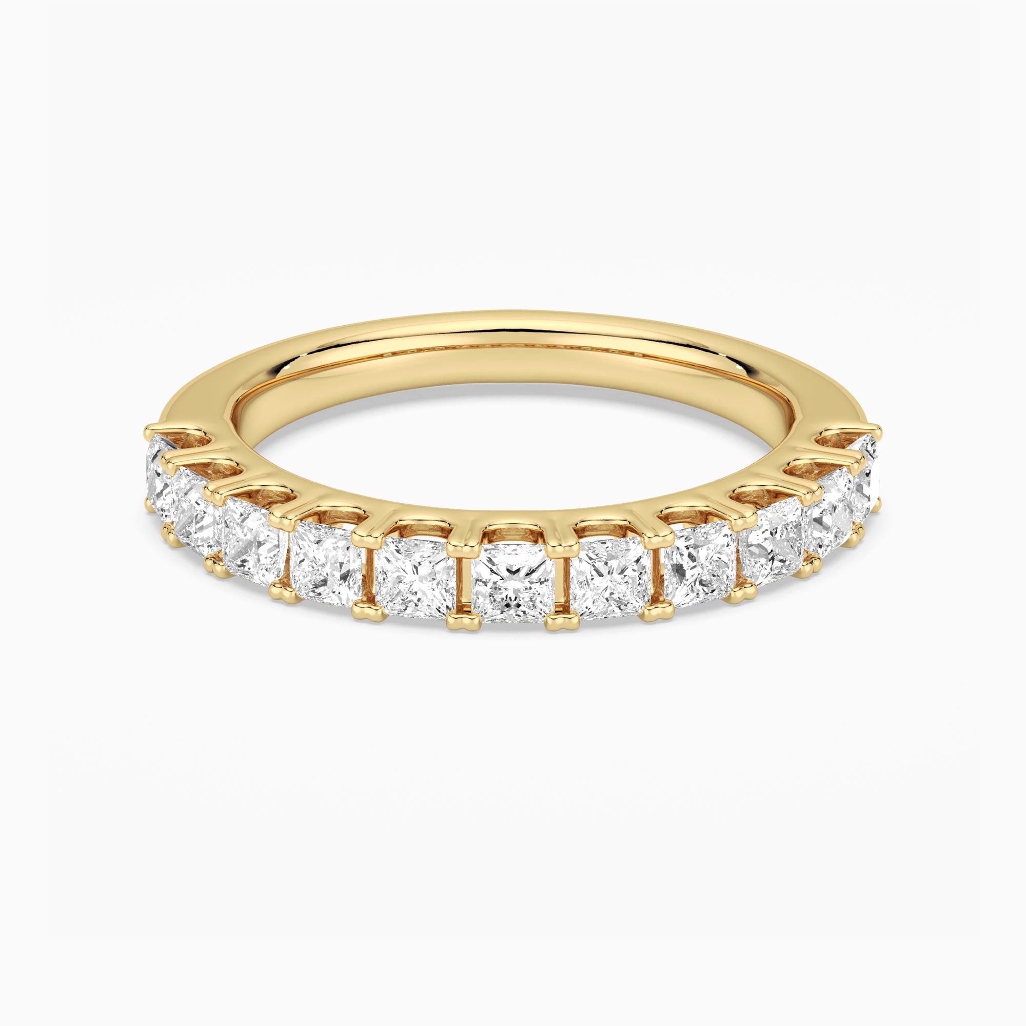 1.65 ctw Princess Cut Moissanite Half Eternity Band