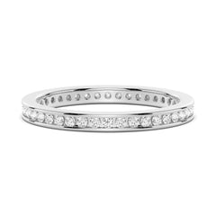 Round Moissanite Channel Set Eternity Band - MSBLUE Jewelry