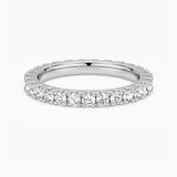 French Pave Round Cut Moissanite Eternity Band