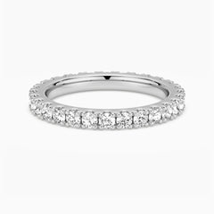 French Pave Round Cut Moissanite Eternity Band