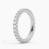 French Pave Round Cut Moissanite Eternity Band