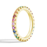 Multi Color Rainbow Gemstones Eternity Band