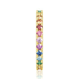 Multi Color Rainbow Gemstones Eternity Band