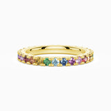 Multi Color Rainbow Gemstones Eternity Band