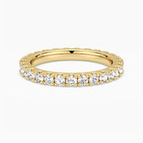 French Pave Round Cut Moissanite Eternity Band