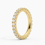 French Pave Round Cut Moissanite Eternity Band