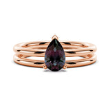 1 CT. Pear Shaped Alexandrite Engagement Ring Set
