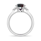 3 CT. Oval Cut Alexandrite Engagement Ring With Moissanite Accents