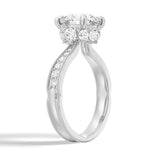1.5 CT. Accented Round Moissanite Engagement Ring With Hidden Halo