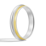 4.4mm Polished Finish Two-Tone Men's Wedding Band With Milgrain Edge - MSBLUE Jewelry