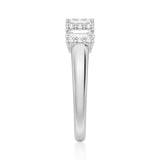Emerald Cut And Round Pave Moissanite Anniversary Band