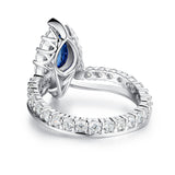 "ENDLESS BLUE" Luxe Crown Pear Shaped Sapphire Ring