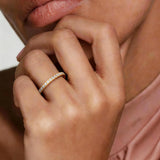 Classic French Pave Moissanite Anniversary Band