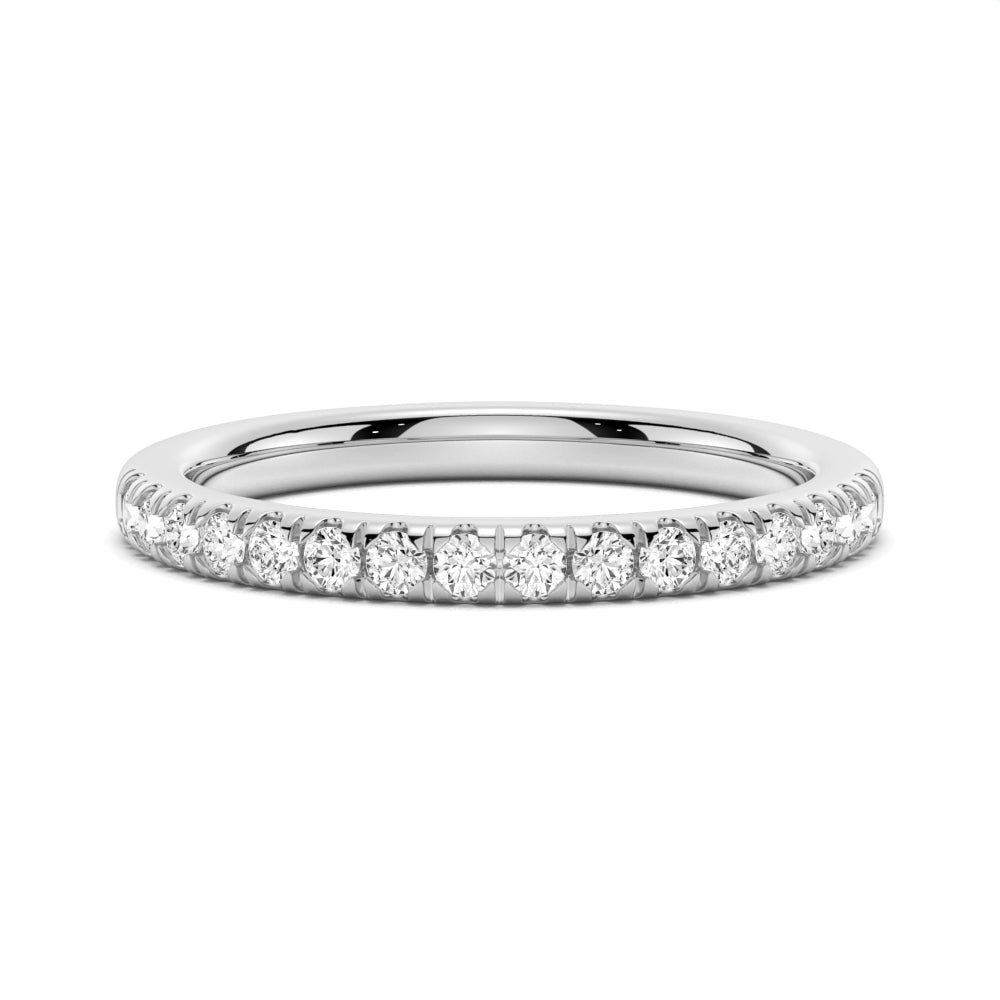 Classic French Pave Moissanite Anniversary Band
