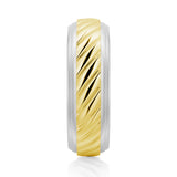 7mm Two-Tone Carved Men's Wedding Band