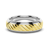 7mm Two-Tone Carved Men's Wedding Band - MSBLUE Jewelry