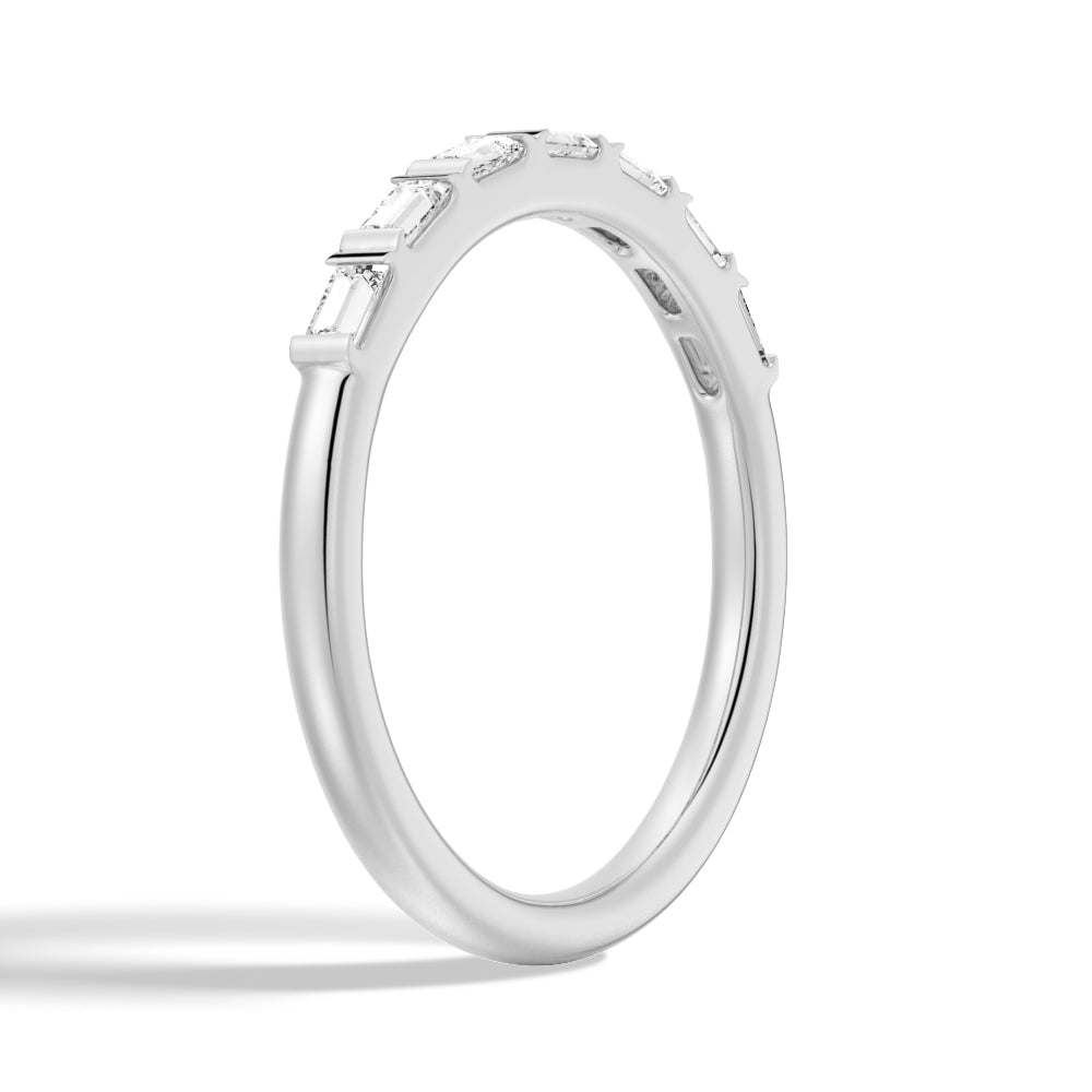 Tapered Baguette Three Stone Bridal Set in Sterling Silver