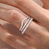Baguette and Round Cut Moissanite Wedding Bands with French Pave Band Stacking Rings