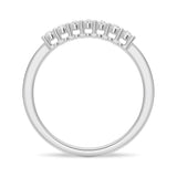 7 Stone Shared Prong Oval Cut Moissanite Wedding Band