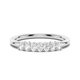 7 Stone Shared Prong Oval Cut Moissanite Wedding Band