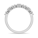 Art Deco Round And Baguette Moissanite Wedding Band