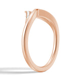 Curved Double V Moissanite Wedding Ring