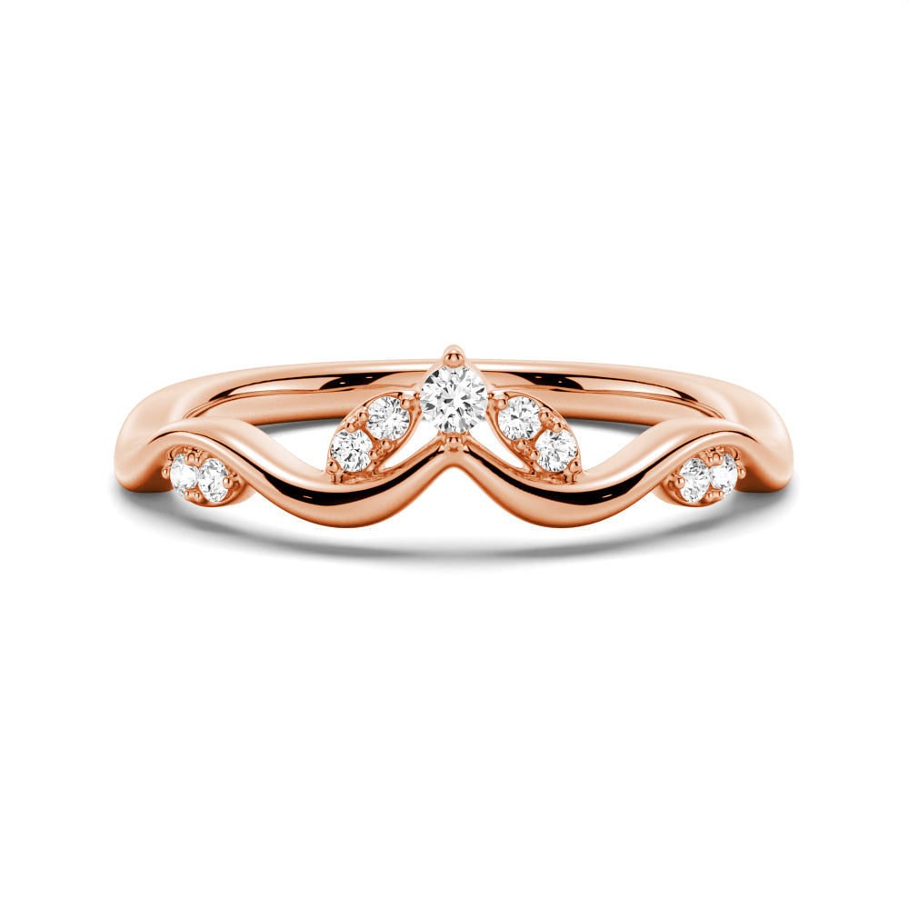 Winding Willow Curved Moissanite Wedding Band