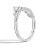 Curved Crown Marquise And Round Moissanite Wedding Band