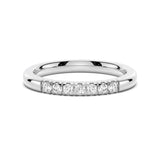 2mm Petite 7 Stone French Pave Moissanite Wedding Band