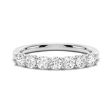 3mm 7 Stone French Pave Moissanite Wedding Band