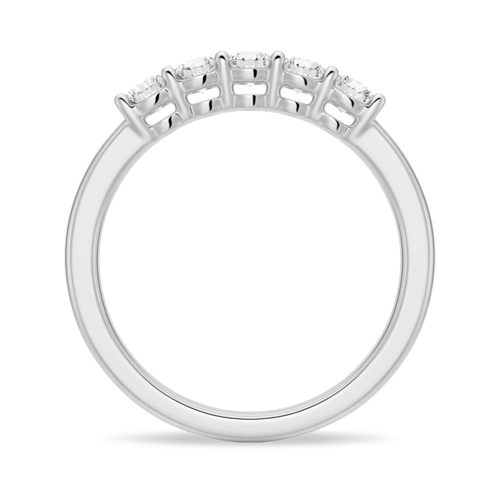 3mm 5 Stone Shared Prong Moissanite Anniversary Band - MSBLUE Jewelry