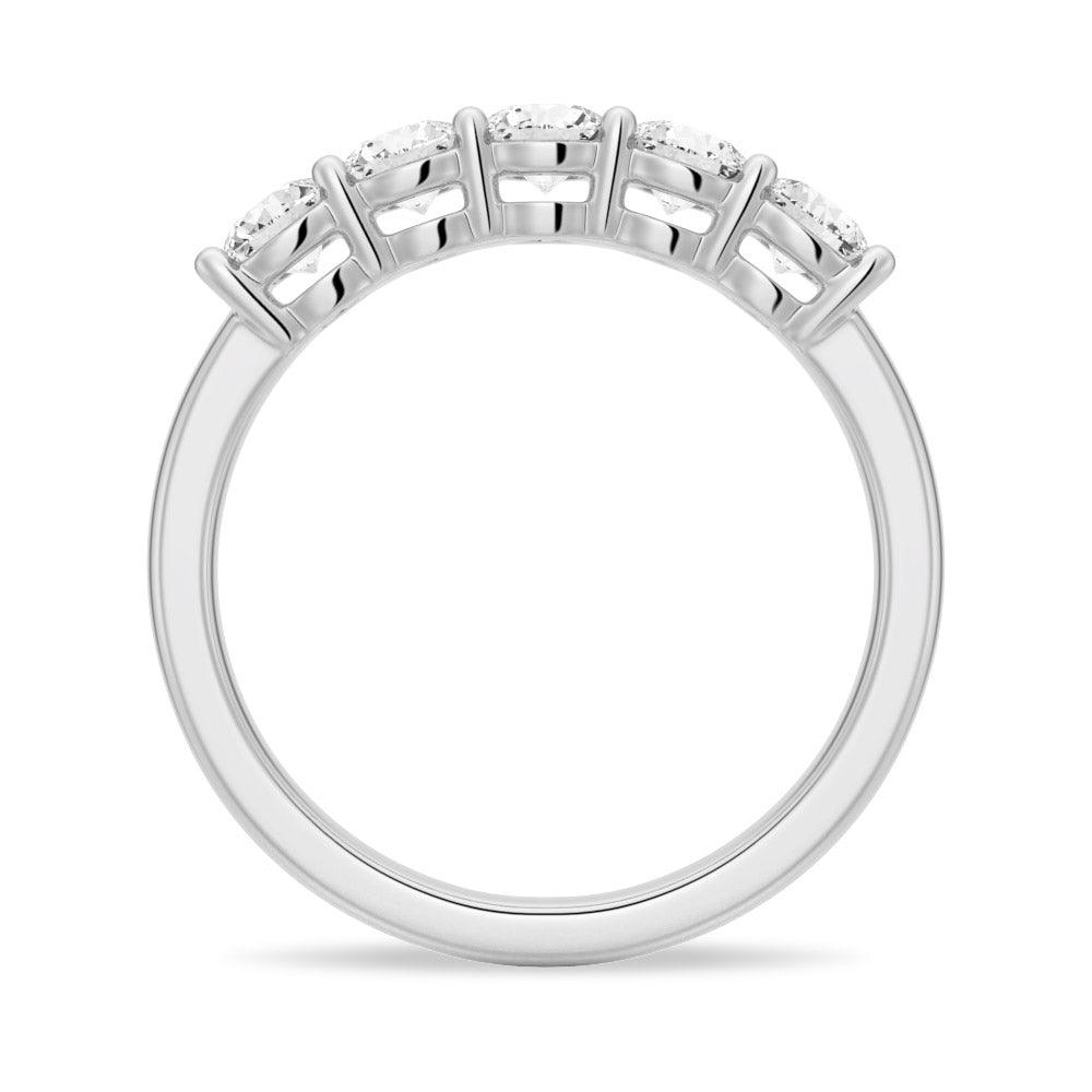 3.75mm 5 Stone Shared Prong Moissanite Anniversary Band - MSBLUE Jewelry