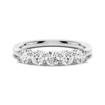 3.75mm 5 Stone Shared Prong Moissanite Anniversary Band - MSBLUE Jewelry